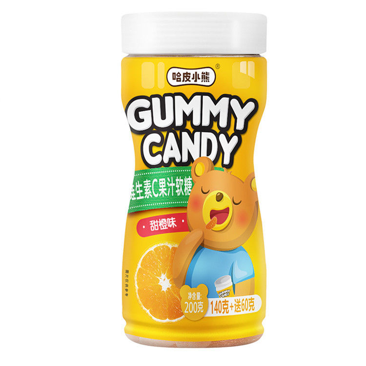Funny Shape Natural Gummy Vitamins , Orange Gummy Candy 200g Per Bottle
